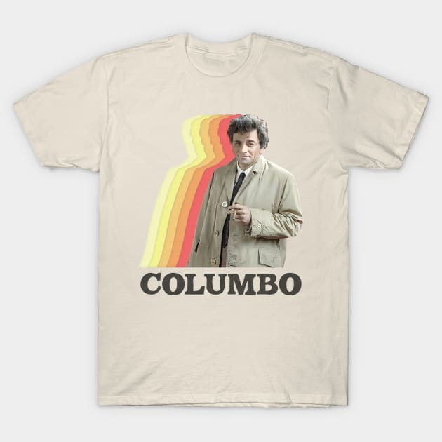 Columbo / Vintage Faded Style Retro TV Fan Design T-Shirt by DankFutura